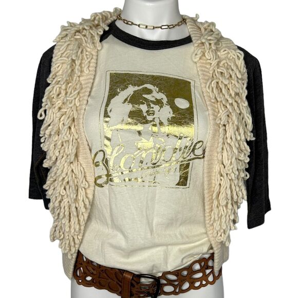 *SOLD* A&F Bohemian Brown Leather 3" Wide Cut Out M Belt Abercrombie Fitch Boho - Picture 9 of 9